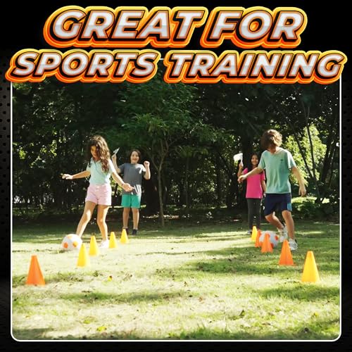 Bedwina Race Car Birthday Party Decorations - (36 Pcs) 12 - 8-Inch Orange Mini Cones for Kids & 24 Black & White Checkered...