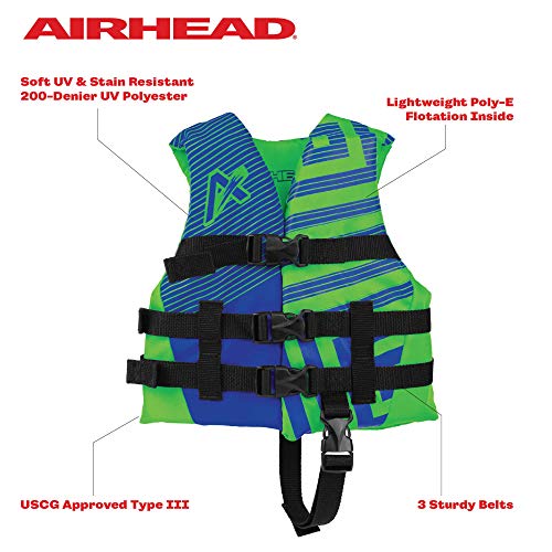 Airhead Children's Trend Life Vest - USCG Approved Life Jacket - 22-25 in Chest Size - 33-55 lbs. - Ideal for Boating, Wat...