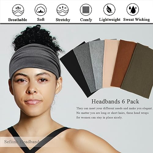 Sefiinh Wide Headbands For Women Stretch Headband Boho Head Bands Women's Hair Band Turban Workout Hairband Accessories 6 ...