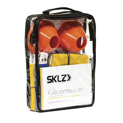 SKLZ 10 Man Flag Football + End Zone Pylons, Complete Indoor & Outdoor Training Set