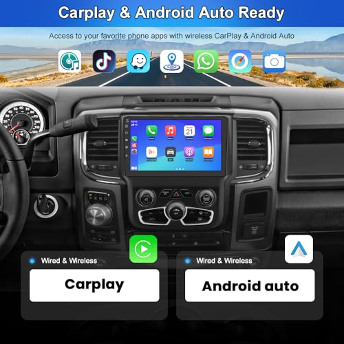 Junsun 2GB+64GB Car Stereo for Dodge Ram 1500 2500 3500 2013-2019, Junsun 9" HD IPS Display, Wireless CarPlay/Android Aut...