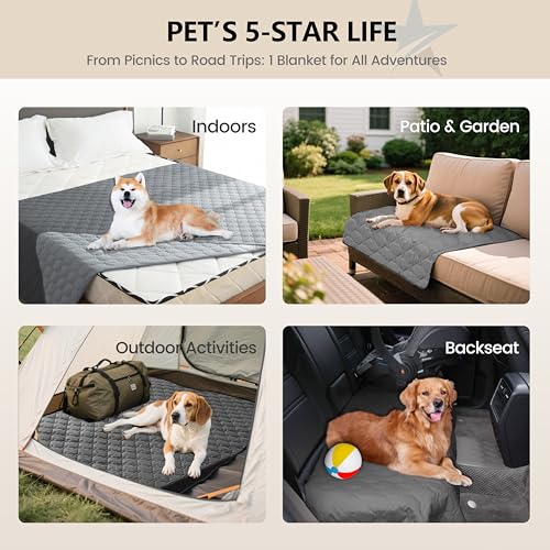 gogobunny 3X Stronger Waterproof Pet Blanket, Scratch Proof Furniture Protector for Dogs Cats, Reversible Cover 30x70 Inc...