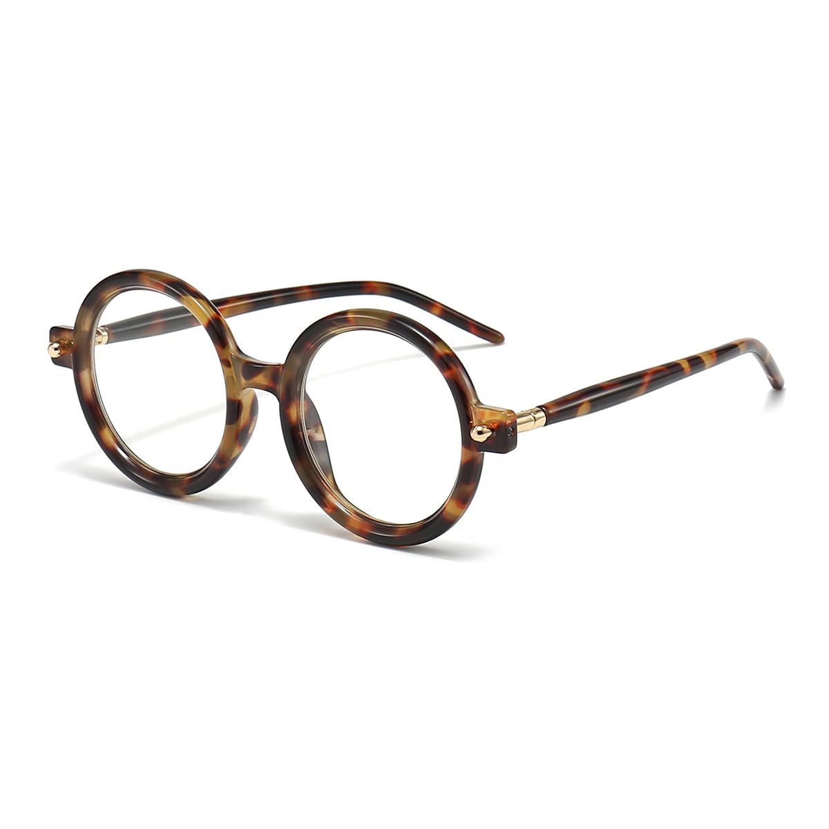 JOVAKIT Retro Round Blue Light Glasses for Women Men Fashion 90s Round Frame Glasses Style Computer Eyeglasses (Tortoise)