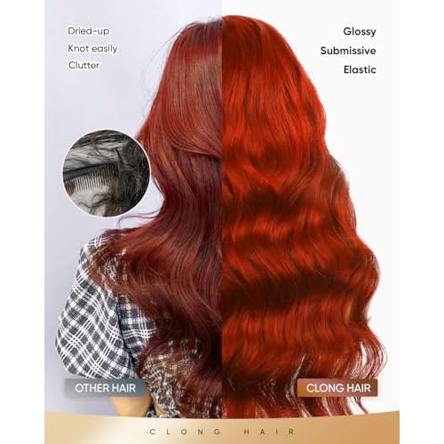 Ginger Orange Body Wave HD Lace Frontal Wigs Human Hair£¬200% Density 350# 13X4 Lace Front Wigs Human Hair Pre Plucked for Women 18inch