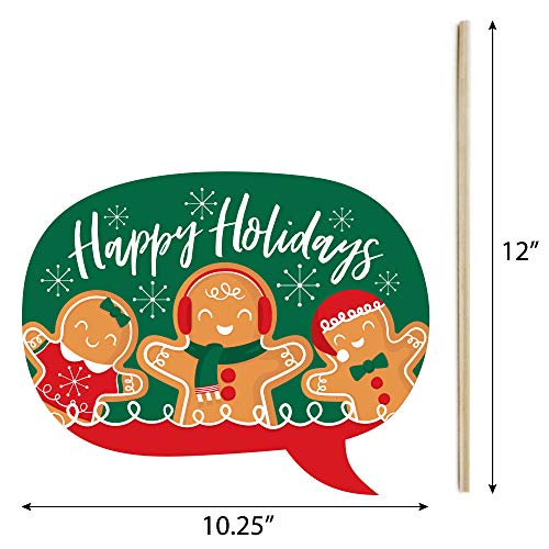 Big Dot of Happiness Gingerbread Christmas - Gingerbread Man Holiday Party Photo Booth Props Kit - 20 Count