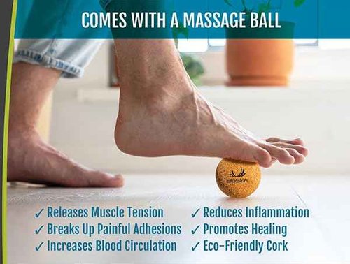 BioSkin TriLok Ankle Brace with Massage Ball - Ankle Brace for Women & Men, Sprained Ankle, Plantar Fasciitis Relief, Foot Arch Support, Peroneal Tendonitis Relief, & PTTD Support