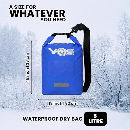 VOS Waterproof Premium Dry Bag – 5L | All-purpose Bag Lightweight Dry Storage Bag Backpack for Travel, Swimming, Boating, ...