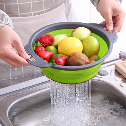 QiMH Collapsible Colander and Strainer Set of 4, 2 PC 4 Quart(1 gal) and 2 PC 2 Quart(0.5 gal), Food-grade Sturdy Plastic ...