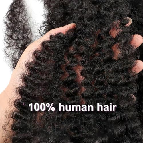 Afro Kinky Curly Braiding Hair for Dreadlocks, Loc Repair, Twists, Dreadlock Human Hair Bulk Pre-Separated Spring Afro Twist Human Hair Extensions 22Inch 100g