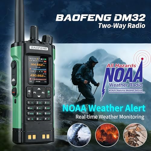 BAOFENG DM-32UV 10W DMR Radio with GPS NOAA for Hiking Camping Multi-Band Handheld Radio Copy Frequency Type-C Comms Cards...