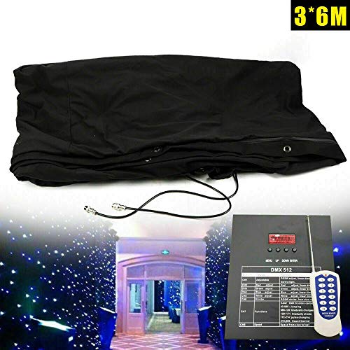 LED Lights Curtain Stage Star Light Curtain Backdrops Stage Starry Sky Cloth Background with DMX Control, for Wedding Chri...