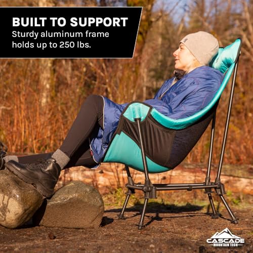 Cascade Mountain Tech Hammock Camp Chair with Adjustable Height - Ultralight for Backpacking, Camping, Sporting Events, Be...