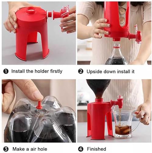 LONGLUAN 2 Liter Soda Dispenser, Soda Pop Dispenser, Soda Dispenser, Soda Bottle Dispenser, Soda Drink Dispenser Bottle Up...