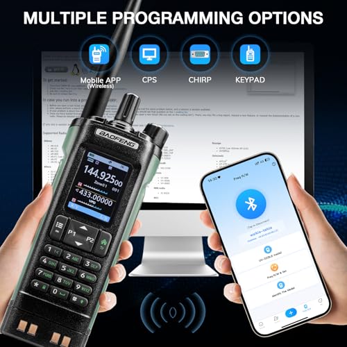 BAOFENG UV-32 10W Ham Radio Handheld, Long Range Two Way Radio Multi-Band with GPS, Chirp & Wireless APP Programmable, 2....