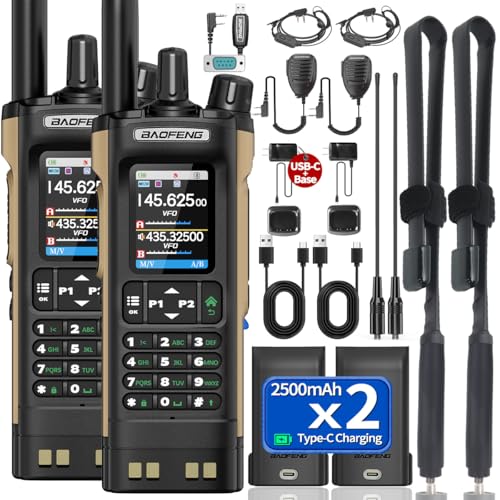 BAOFENG UV32 Radio Ham Radio Handheld 10W Long Range Rechargeable NOAA Weather Receiver UV-32 5RM K5 Tactical Two Way Radi...