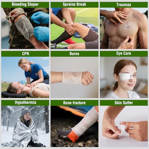 IFAK Trauma Kits, 115 PCS First Aid Kits with 36" Splint Israeli Style Compression Bandage, Survival Emergency Prepare Bag...