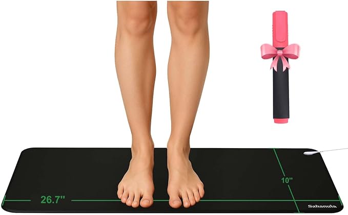 Grounding Mat for Desk & Bed - Sahanula Non-Slip Earth Grounding Pad, 10"x26.7" Balanced Energy Grounded Therapy for Improved Sleep, Reduced Inflammation, Stress Relief for Office, Home