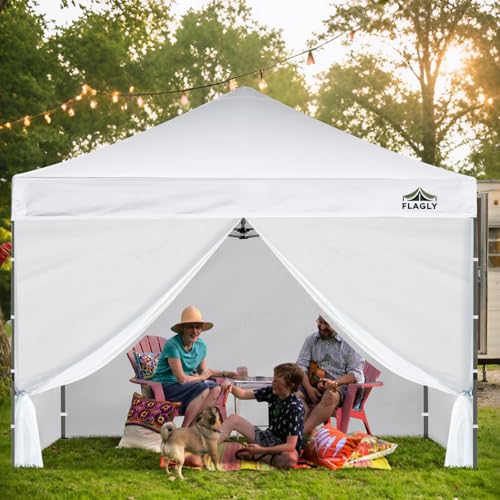 FLAGLY 10x10 Pop Up Canopy Sidewall - 1 PC 300D Waterproof Attachable Tent Wall, Privacy Shade for Outdoor Events, Vendor ...