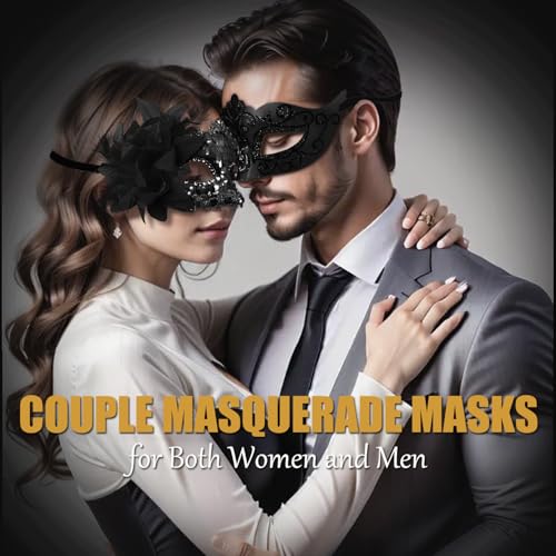 MYMENU Masquerade Mask for Women Men Couple Shiny Venetian Halloween Masks for Costume Cosplay Party Prom Ball