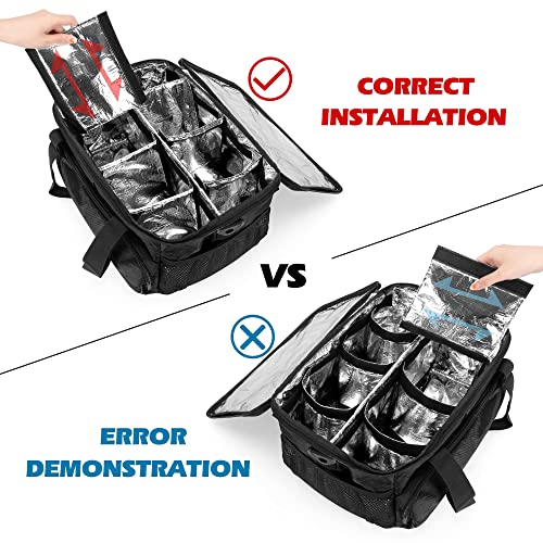 Trunab Reusable 8 Cups Drink Carrier for Delivery with Adjustable Dividers, Handle with Carrying Strap Tote Holder Insulat...