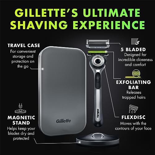 Gillette Labs with Exfoliating Bar by Gillette Mens Razor and Travel Case, Shaving Kit for Men, Storage on the Go, Include...