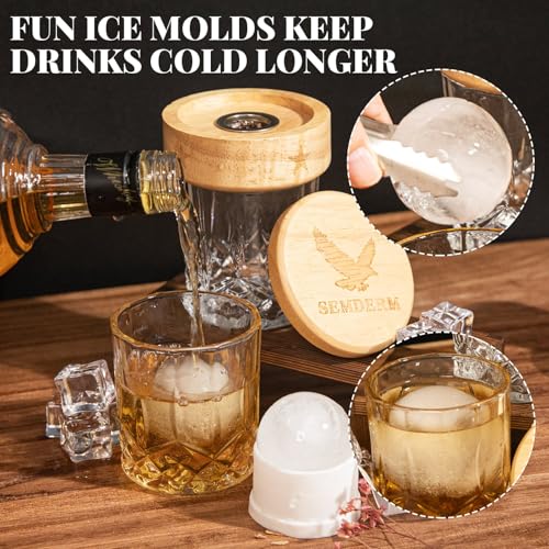 Ultimate Whisky Smoker Kit Old Fashioned Smoker Kit with Torch - 6 Flavor Wood Chips, 2 Glasses, 2 Ice Ball Molds - Cockta...