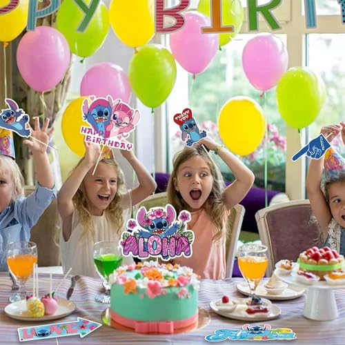 22 Pcs Party Decorations, Cute Photo Booth Props, Cartoon Party Supplies for Girls and Boys, Birthday Party Celebration De...