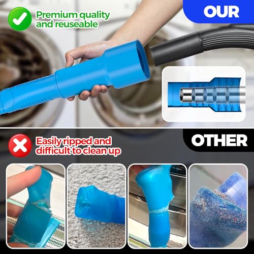 Holikme 2 Pieces Dryer Vent Cleaner Kit, Dryer Lint Vacuum Attachment and Flexible Dryer Lint Brush, Dryer Vent Vacuum Hos...