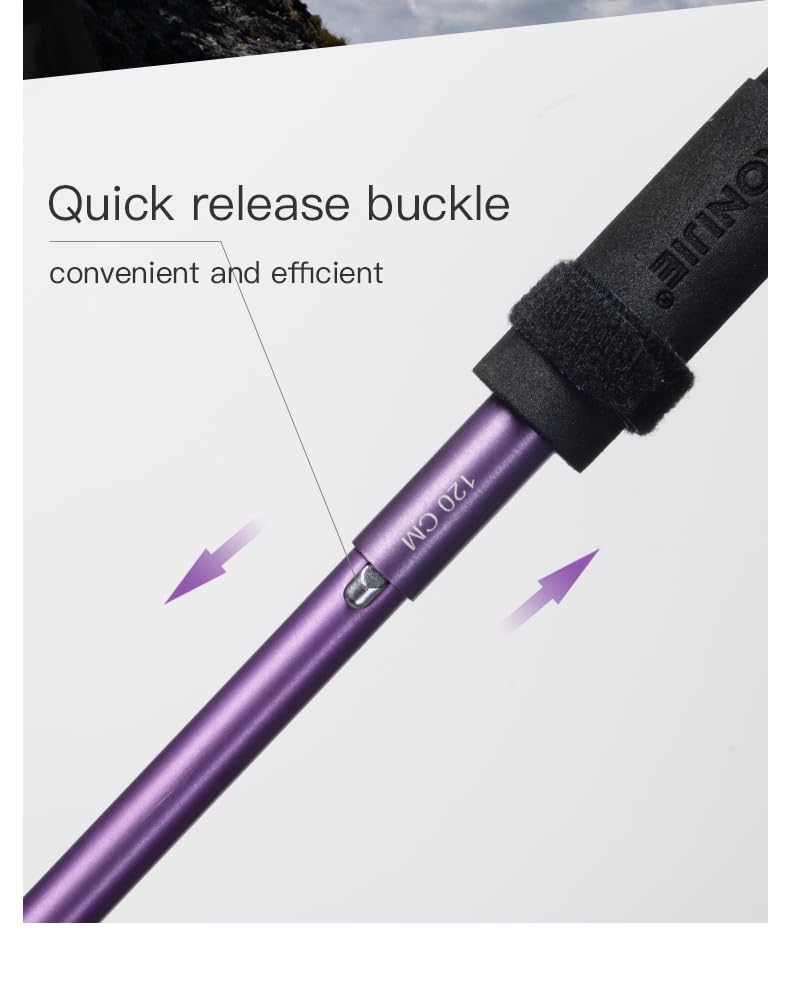 3 Section Trekking Poles Lightweight Aluminium Walking Poles Adjustable Trekking Sticks Collapsible Sticks 2pcs