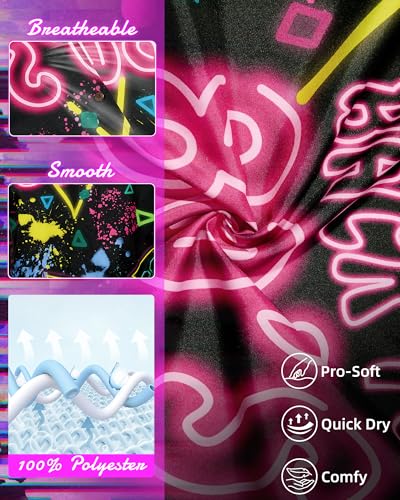 Zando 90s 80s Outfit for Men - Funny Retro Short Sleeve Button Down Hawaiian Shirt for Disco & Themed Party & Beach
