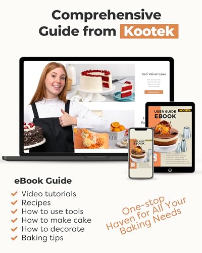Kootek 71PCs Cake Decorating Kit, Baking Supplies Tools - Includes Cake Stand Turntable, 12 Icing Piping Tips Set, 2 Frost...