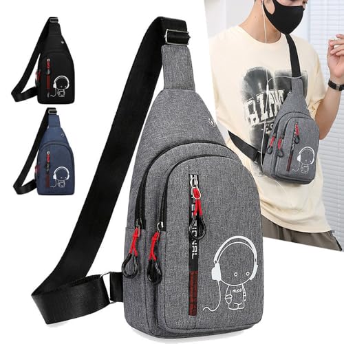 Luminous Light Crossbody Bag Single- Shoulder Backpack Adjustable Portable Men's Outdoor Hiking Sports Backpack