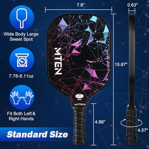 Pickleball Paddles, USAPA Approved Fiberglass Surface Pickleball Set with Pickleball Rackets, Pickleball Paddles Set for ...