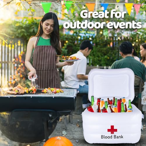 ArtCreativity Inflatable Blood Bank Cooler - Hospital-Themed Drink & Snack Holder, Nurse Graduation Party Decorations, Hal...