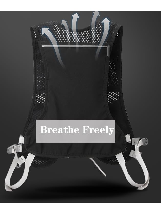 Running Hydration Vest with 68 OZ(2L) Water Bag, Waterproof Phone Pocket, Lightweight Hydration Pack, Adjustable No-Bounce...