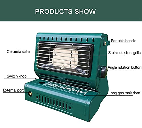 Aocet Portable Gas Heater Camping Heating Stove, 2-in-1, 1.3kW Small Butane Gas Heater Mini Space Heater for Outdoor, Ten...