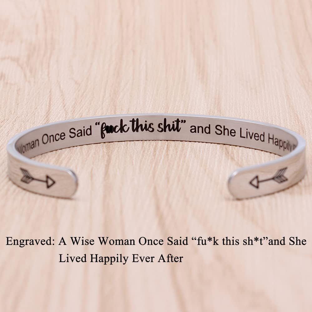 Btysun Gifts for Women Retirement Gifts Friendship Bracelets for Friend Inspirational Cuff Bangle Friendship Nurse Mantra Jewelr