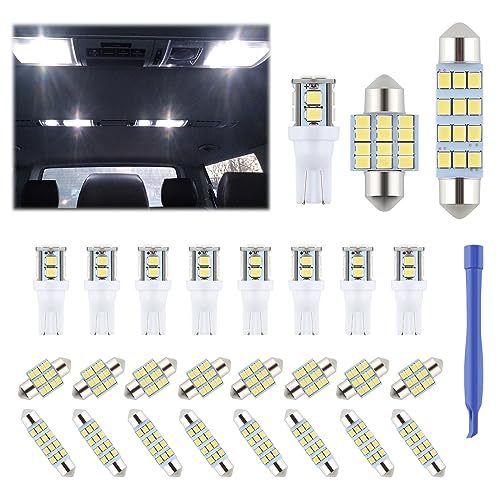 iFunyLED 24 Pieces Dome Light LED Car Interior Bulb Kit Set 194 T10 DE3175 578 31mm 42mm Bulbs Interior Replacement Lights...