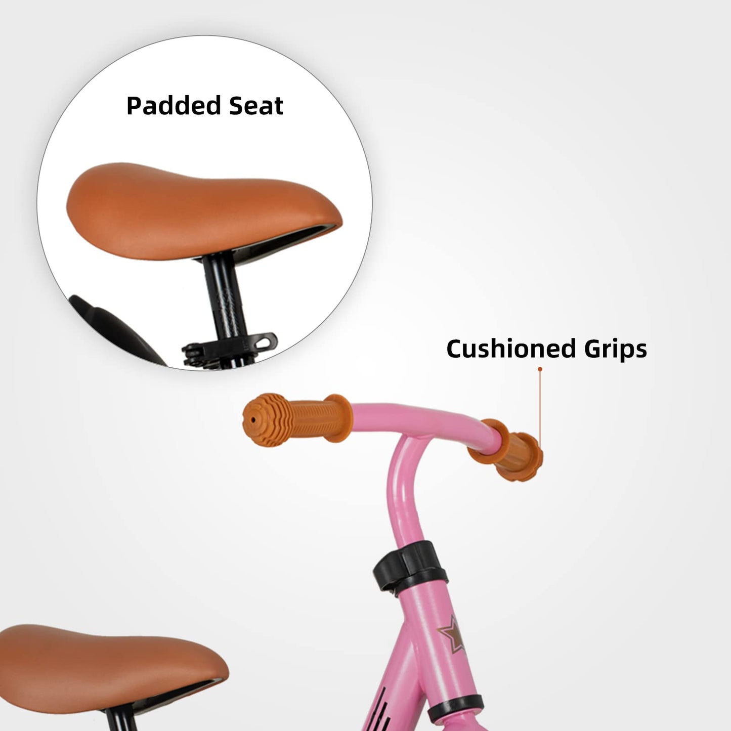 JOYSTAR 10 Inch Toddler Balance Bike 2 Year Old Push Bicycle with Footrest 10" Glider Bikes No Pedal Bicycle Training Bikes Baby Birthday Gifts for 2-4 Girls Pink