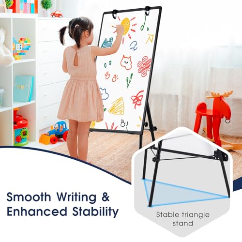 QUEENLINK Magnetic Whiteboard Easel, 36"x24" Height Adjustable Dry Erase Board with Stand, Large Aluminium Frame White Boa...
