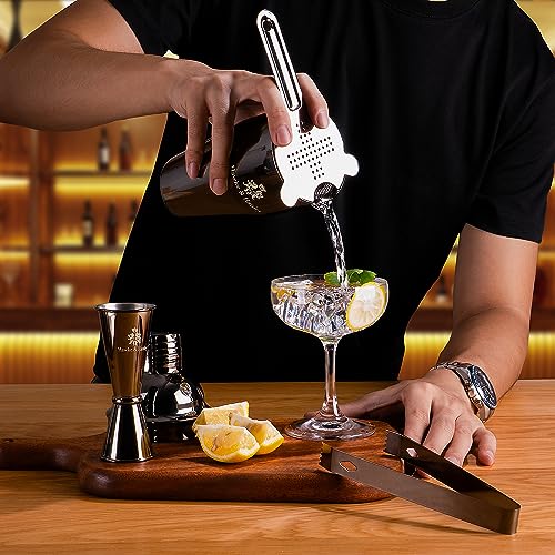 Hawke & Hanley Mixology Bartender Kit: Cocktail Shaker Bar Set with a Martini Shaker, Bar Tools and Black Bamboo Stand | B...