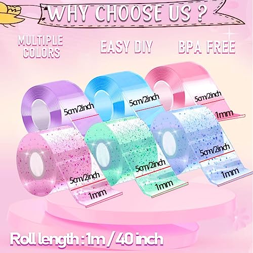 BENWIL 6 PCS Nano Tape Bubble Bubbles Kit for Kids with Box, Squishy Maker Making Kit, Birthday Gifts for 4 5 6 7 8 9 10 Y...