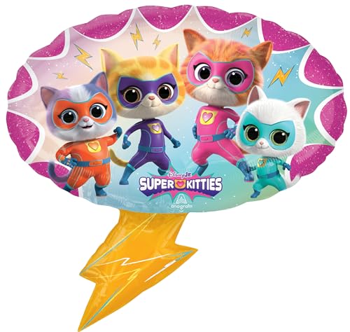 Anagram SuperKitties 4th Birthday Party Supplies 7pc Balloon Bouquet Decorations