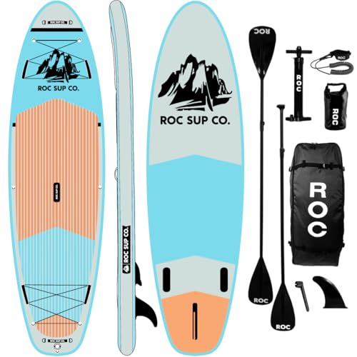 Roc Inflatable Stand Up Paddle Boards with Premium SUP Paddle Board Accessories, Wide Stable Design, Non-Slip Comfort Deck...