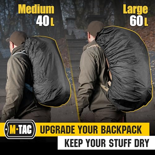 M-Tac Backpack Rain Cover Waterproof - Bag Rain Cover - for Hiking Travel Camping Military