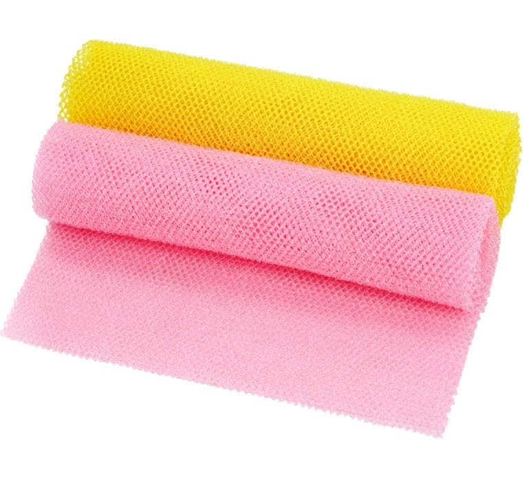 2 Pcs African Exfoliating Net, Fengek 31.5 Inch African Long Body Net Sponges Back Skin Scrubber for Daily Shower Bathing Exfoli