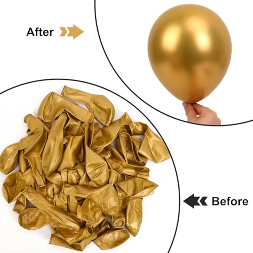 APLANET 150pcs Gold Balloons Different Sizes 18 12 10 5 Inch, Happy New Year Latex Balloons for Gold Themed Birthday Weddi...