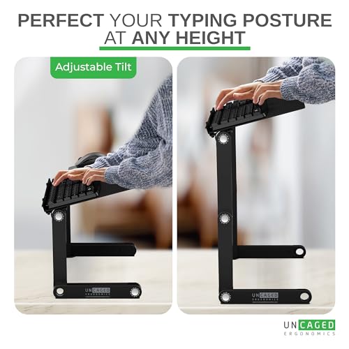 Uncaged Ergonomics WorkEZ Adjustable Computer Keyboard Stand for Desk, Keyboard & Mouse Riser, Ergonomic Portable Stand fo...
