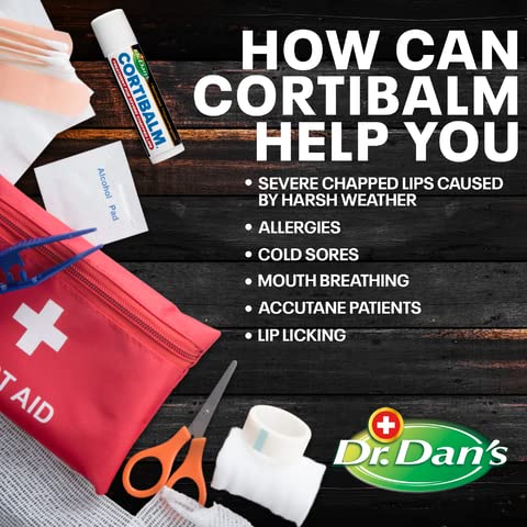 Dr. Dan's Cortibalm-6 Pack-for Dry Cracked Lips - Healing Lip Balm for Severely Chapped Lips - Designed for Men, Women and Children