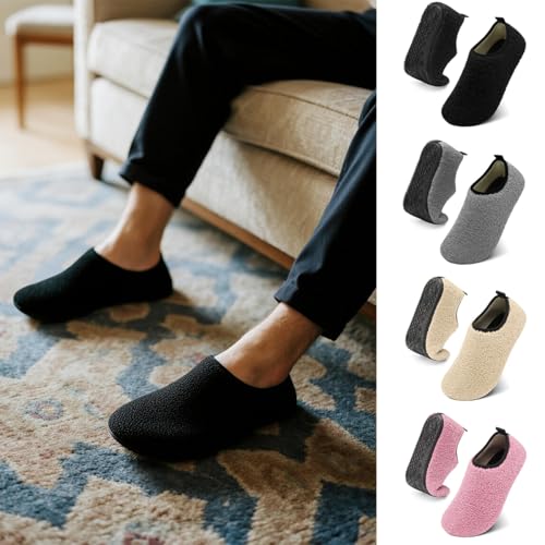 Slipper for Women Men Slipper Socks House Shoes Rubber Sole Slip On Soft-Lightweight Non Slip Indoor/Outdoor